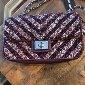 Karl Lagerfeld Red and Black Chevron Shoulder Bag nwt 10x7